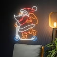 thumbnail image 3 of Handmadetneonsign Santa Claus Scooter Neon Sign, Scooter Santa Claus Led Light, Merry Christmas, 3 of 5