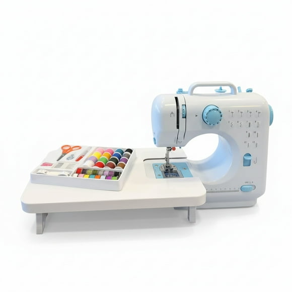 axGear Portable Sewing Machine 12 Built-in Stitches 2-Speed Double Thread Mini Quilting Machine for Beginners with Foot Pedal LED Light & Extension Table