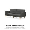 Mainstays Channel Tufted Futon, Convertible Sofa & Couch, Grey Linen