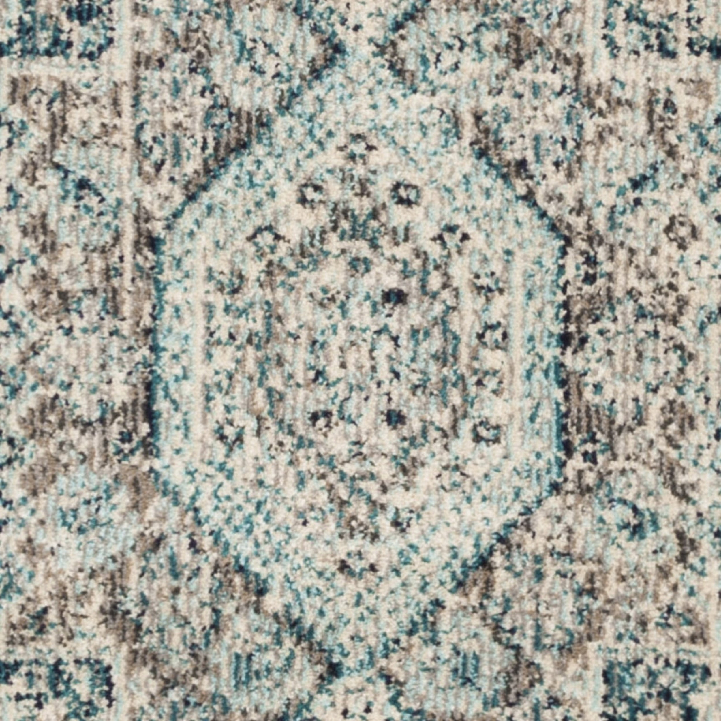 SAFAVIEH Phoenix Phylliss Border Runner Rug, Grey/Blue, 2'3" x 8'