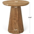 thumbnail image 4 of 19" Solid Wood Small End Table Set of 2, Farmhouse Round Pedestal Side Table, 4 of 7