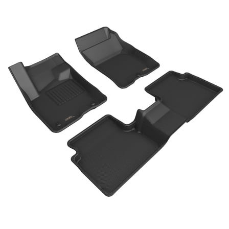 3D MAXpider Custom Fit Kagu Floor Mat (Black) Compatible with Ford Bronco Sport 2021-2024 - Full Set
