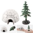 thumbnail image 2 of 1 Juego de Mini casa de hielo y árbol de Navidad, modelo pequeñas, figuras de iglú realistas para decoración de micropaisajismo, accesorios, 2 of 7