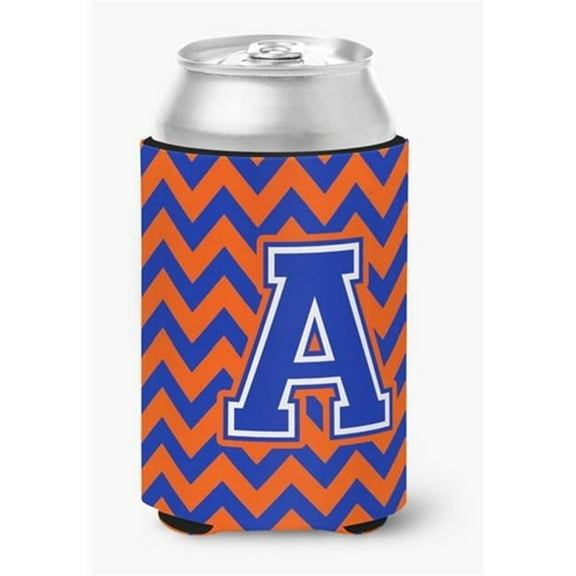 Letter A Chevron Orange & Blue Can or Bottle Hugger, 0.25 x 4 x 5.5 in.