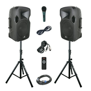  PRORECK Club 3000 12-Inch 4000w DJ Powered PA Speaker System  Combo Set with Bluetooth USB Drive Read Function SD Card Remote Control,Two  subwoofers and 8 line Array Speakers Set for Church