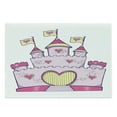 thumbnail image 1 of Castle Cutting Board, Fantasy Princess Fortress with Flags Illustration, Decorative Tempered Glass Cutting and Serving Board, in 3 Sizes, by Ambesonne, 1 of 2