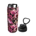 thumbnail image 2 of Logiee Rose Flowers Print Water Bottle,18oz Sports Insulated Kettle for Cycling Gym Basketball Outdoor, Suitable as a Present, 2 of 7
