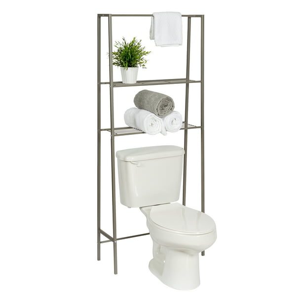 Space Saver Shelving Unit With Baskets, Over The Toilet Wire Shelving