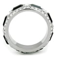 thumbnail image 3 of Silver Womens Ring Anillo Para Mujer Stainless Steel Ring Crystal in Jet, 3 of 4