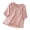 C-Pink21, variant on Womens T Shirt Boho Solid Color V Neck Loose Fit Casual Blouse Half Sleeve Beach Breathable Linen Stylish Tops