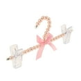 thumbnail image 4 of 5pcs Clothes Hangers Coat Garment Rack Covered in Faux Pearl Beads with 2 Clips, Pink, 4 of 9