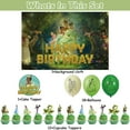 thumbnail image 2 of 32 Pcs For Princess Tiana and the Frog Cartoon-Themed Party Decoration Set - Includes Backdrop, Cake Topper, 12 Cupcake Toppers, and 18 Balloons for Celebratory Occasions, 2 of 5