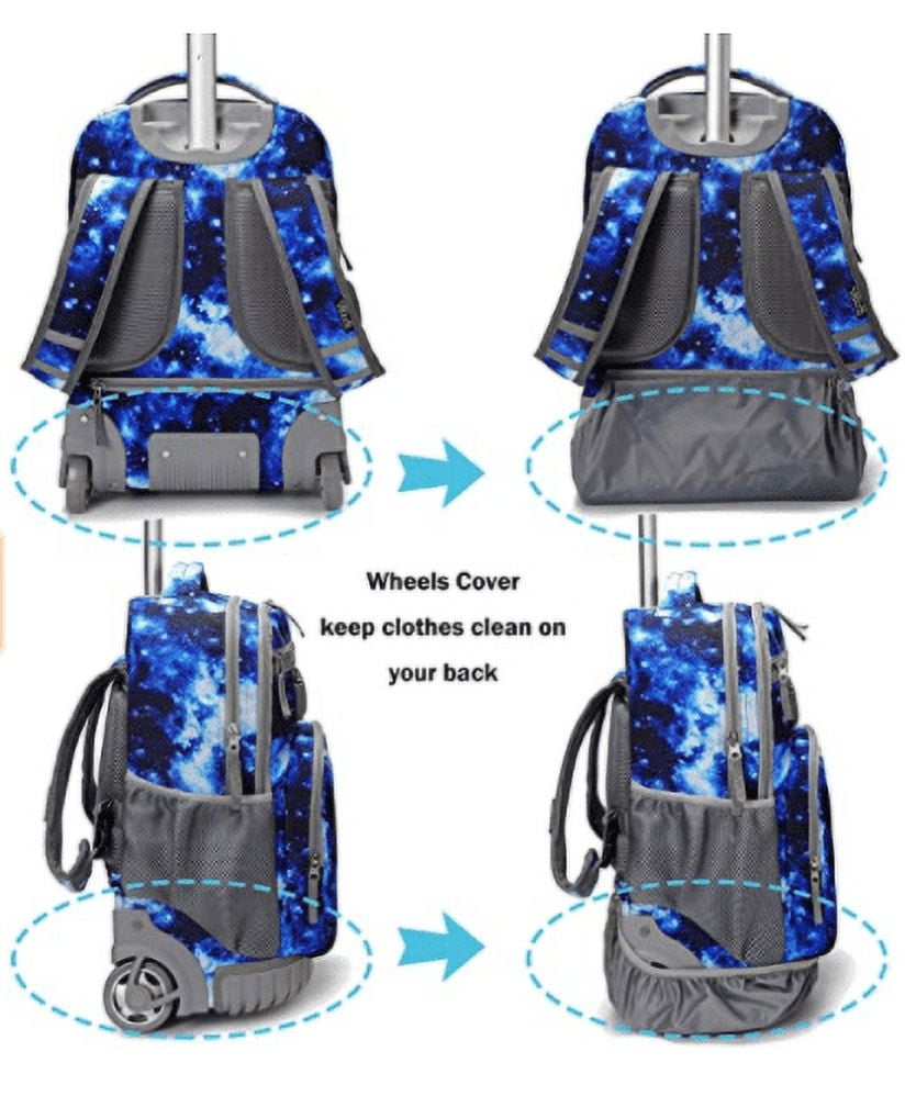 College backpack with wheels top