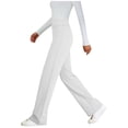 thumbnail image 5 of Womens Casual Work Dress Pants Wide Leg Yoga Pants Lounge Slacks Trousers High Waist Comfy Loose Trousers with Pockets White, 5 of 8
