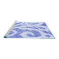 thumbnail image 2 of Ahgly Company Machine Washable Indoor Square Abstract Blue Modern Area Rugs, 5' Square, 2 of 4