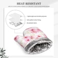 thumbnail image 4 of DouZhe Oven Mitts and Pot Holders Sets, Pink Watercolor Cherry Blossom Prints Non-Slip Heat Resistant Kitchen Oven Silicone Glove, 4 of 7
