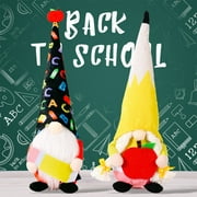 2PCS Teacher Appreciation Swedish Gnomes Gift Back to School Apple Pencil Plush Handmade Dolls from Students End of The School Year Decoration Ideas