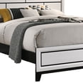 thumbnail image 4 of Erica Twin Size Bed, White and Black Wood Finish, Panel Style Headboard, 4 of 5