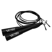 Valor Fitness Black Cable Adjustable Speed Rope for Physical Fitness Workouts