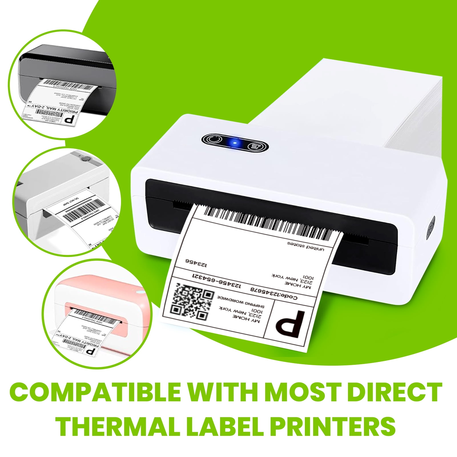 ADHES 4x6 Thermal Shipping Labels 4 Pack, 220 Labels per Roll (880 Total) – Strong Adhesive, Commercial Grade Direct Thermal Printer Labels for Mailing, Packaging, USPS, UPS, FedEx