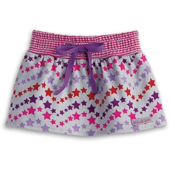 American Girl Gray Star Skirt W Ith Purple W Aist Bow For 18-Inch Dolls