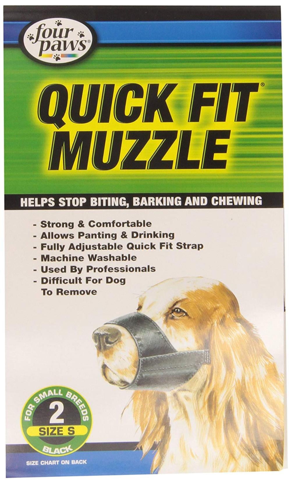 Four Paws Quick Fit DOG MUZZLE Machine Washable LARGE BLACK Size 4