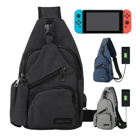 Waterproof Sling Bags, Chest Shoulder Backpacks Crossbody Purse Outdoor Chest Bag Travel Backpack, compatible with Nintendo Switch /Switch Lite Console, Dock, Joy-Con Grip & Switch Accessories