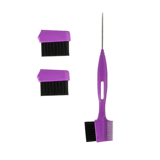 Cepillo de cejas de doble punta, cepillo de cola de rata, cepillo para peinar el cabello, pestañas Púrpura