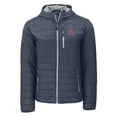 thumbnail image 2 of Men's Cutter & Buck  Heather Navy Tacoma Rainiers Rainier PrimaLoft Eco Full-Zip Hooded Jacket, 2 of 3