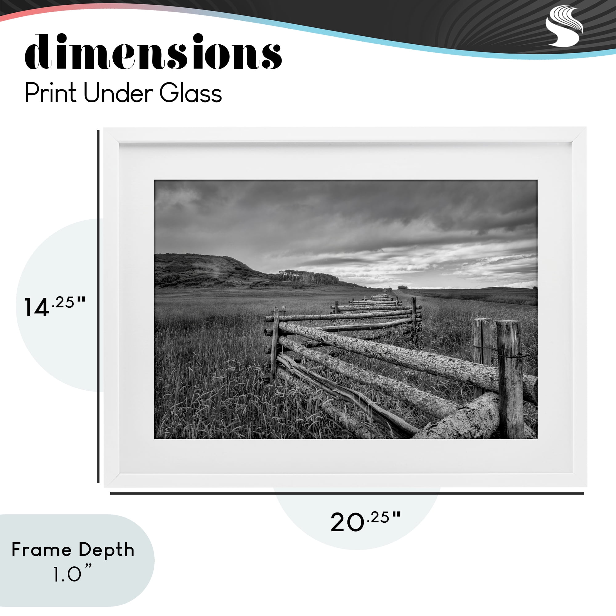 Stupell Industries Weathered Fence to Distant Horizon White Framed Print Under Glass, design by Jon Evan