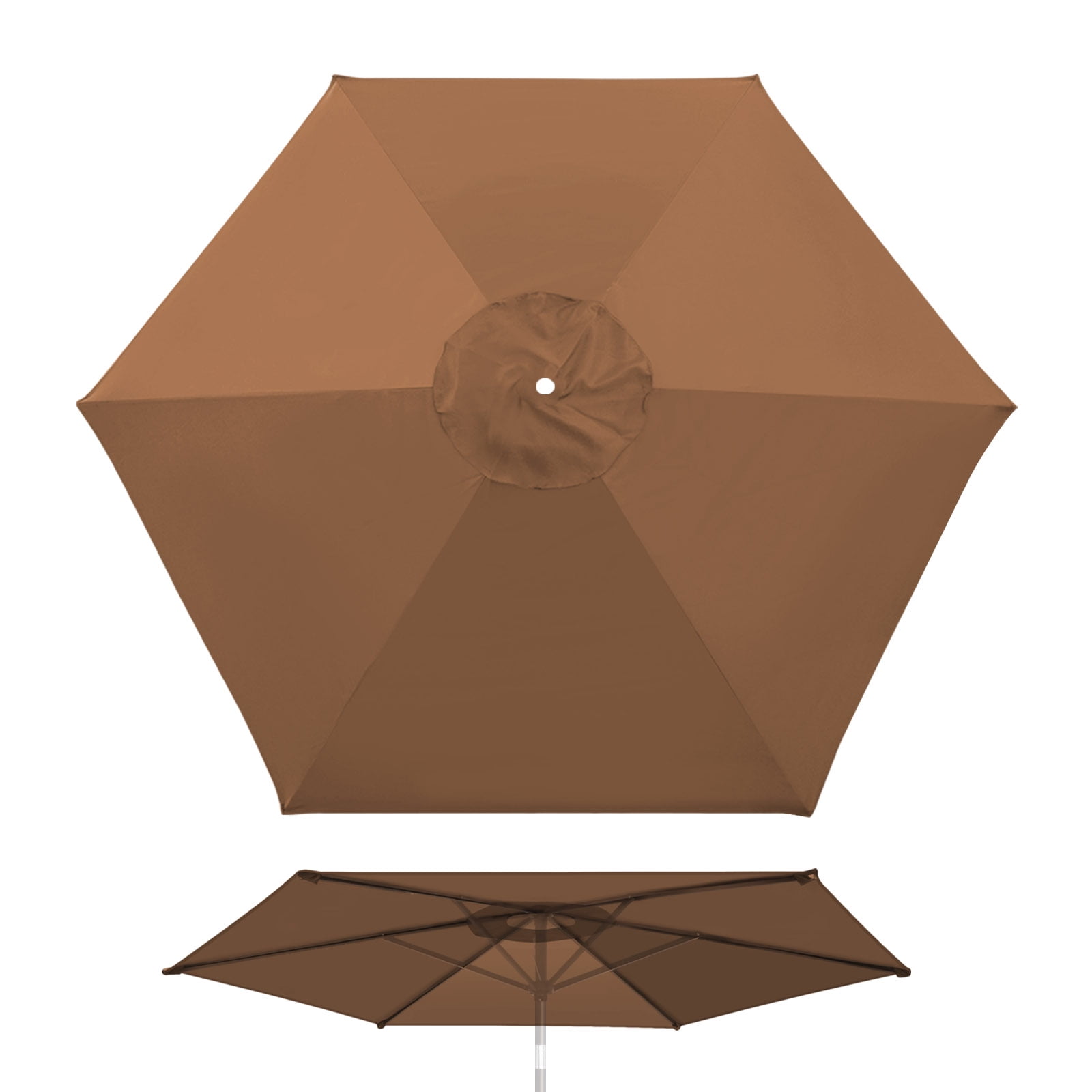 YardGrow 8.2ft 6 Ribs Patio Umbrella Replacement Canopy Market Umbrella Top Fit Outdoor Umbrella