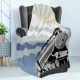 thumbnail image 4 of Train Soft Flannel Fleece Throw Blanket, Retro Style Illustration of Old Fashioned Vaporous Vaporous with Sun and Mountains, Cozy Plush for Indoor and Outdoor Use, 70" x 90", Multicolor, by Ambesonne, 4 of 5