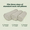 thumbnail image 6 of Hemp Fabric 6x16" Neck Roll Pillowcase - Soft Washable Pillow Cover - Made in USA, White, 6 of 9