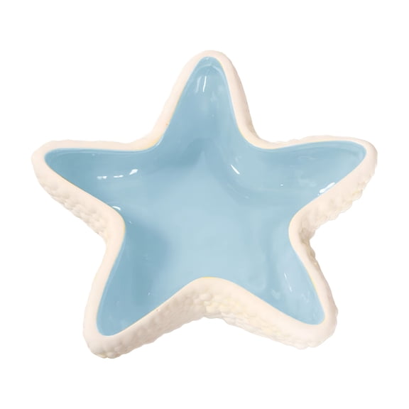 ACDANC Starfish Jewelry Dish Tray Ceramic Blue Ring Holder for Jewelry Trinket Dish Candy Dish Jewelry Tray Jewelry Plate Small Key Bowl for Entryway Table Birthday Home Party Decor