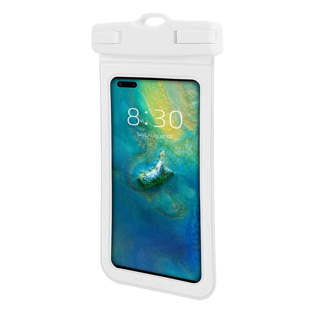 Estuche impermeable para teléfono con cordón, fácil de instalar Blanco