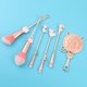 thumbnail image 5 of Juego de 5 cepillos de maquillaje rosa suave y bolsos de zapatos de espejo de mano rosa, cepillos de maquillaje de dibujos animados de gato femenino (juego de espejos y cepillos) Shuxiu Wang 9024719202860, 5 of 5