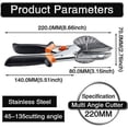 thumbnail image 2 of 45°-135° Angle Miter Cutter, Multi-Function Trunk Scissors, Quarter Round Cutter Tool for Cutting Pvc Ppr Pe Pipe, Branch, Wire. Including 2 Spare Bla, 2 of 4