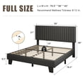 thumbnail image 2 of Virans Full Size Bed Frame, Upholstered Linen Platform Bed frame with Fabric Headboard,Solid Wood Slats Support,Noise Free,No Box Spring,Easy Assembly,Dark Gray, 2 of 9