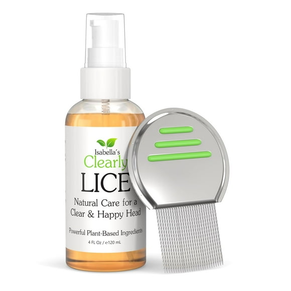 Isabella's Clearly LICE, Blend of Natural and Essential Oils | Non Toxic Scalp Oil for Lice and Nits with Metal Nit Comb (Included) | Neem, Rosemary, Cedarwood | for Adu