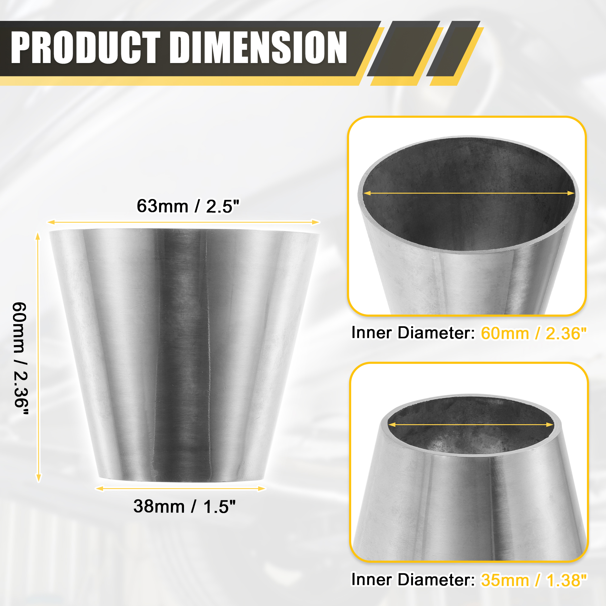 Unique Bargains Car Mandrel Exhaust Bend Elbow Pipe Concentric Reducer 2pcs 1.5"-2.5" OD