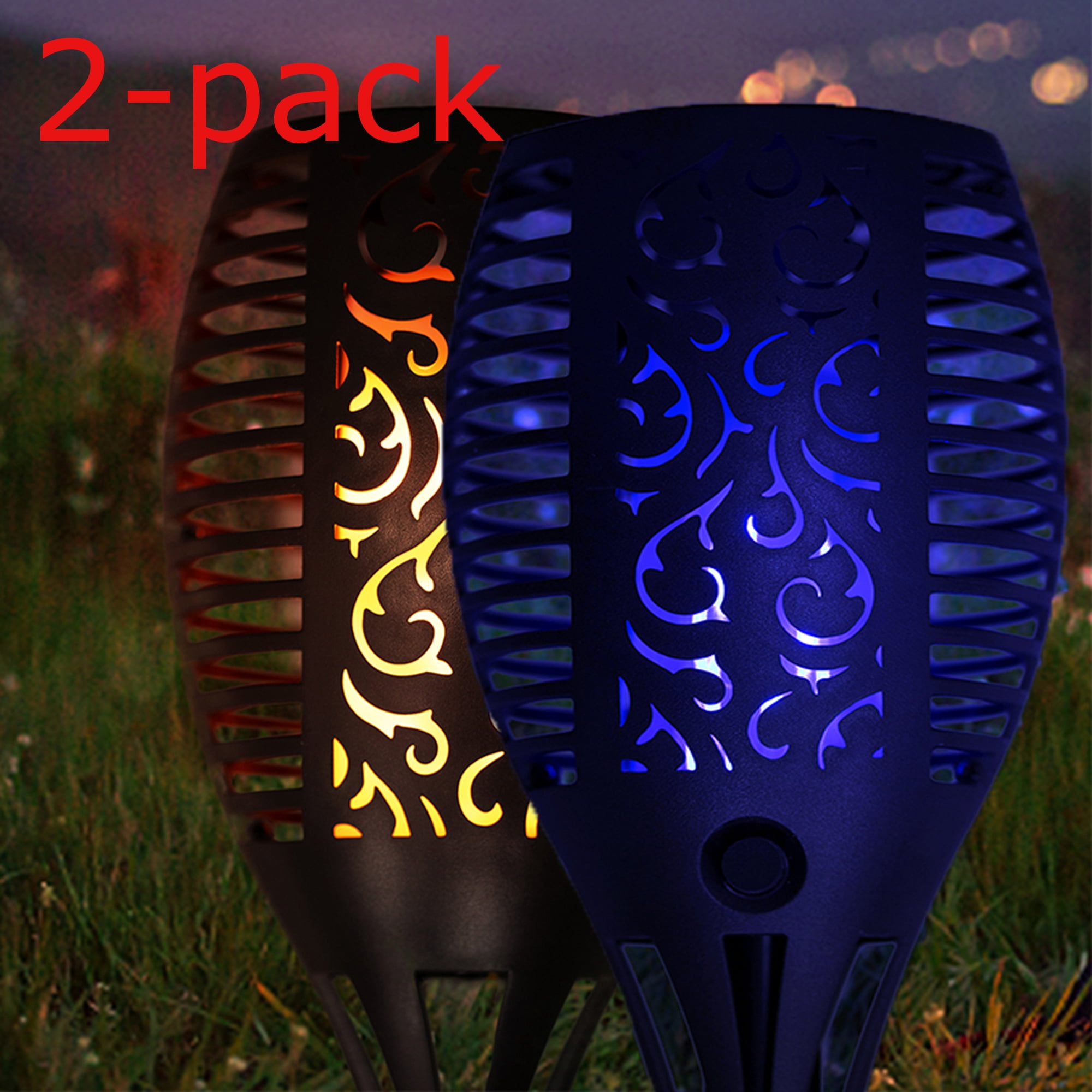 Solar Led Flame Lamp Waterproof Romantic Flicker Effect Torch Light For Christmas Lights Decoration Walmart Com Walmart Com