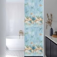 thumbnail image 3 of Beach Coastal Blue Window Privacy Film, Nautical Shell Starfish Coral Summer Static Cling UV Sun Blocking Heat Control Window Tint Day and Night, Non-Adhesive One Way Privacy Cover 17.7''x78.7'', 3 of 7