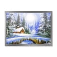 thumbnail image 3 of Designart Winter Bridge In Christmas Village Traditional Framed Wall Art, 3 of 4