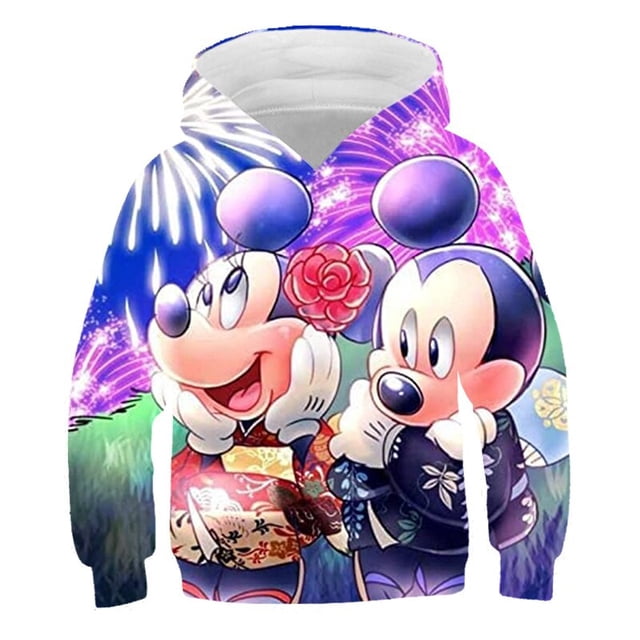 Niñas dibujos animados Minnie Mickey Sudadera con capucha ropa niños primavera algodón moda sudaderas niño Minnie top fit chico tamaño 100-160c6T Gao Jinjia LED