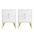 thumbnail image 6 of Topcobe 2 Pieces Modern Nightstand with 2 Drawers, Wooden Bedside Table for Bedroom Living Room, White, 6 of 13