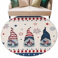 thumbnail image 2 of 4th of Washable Round Area Rug 6 ft, July Gnome Red and Blue Patriotic, Soft Non Slip Rugs Stain Repellent Indoor Felt Carpet for Living Dining Room Bedroom Home Office, 2 of 9
