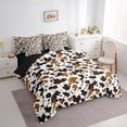 thumbnail image 3 of Manfei Abstract Cow Hide 7-Piece Bedding Comforter Set,Rustic Farmhouse Cabin King Bedding Sets,White Brown Bed Sheets For Boys Girls,Microfiber Bedroom Decor Reversible, 3 of 8