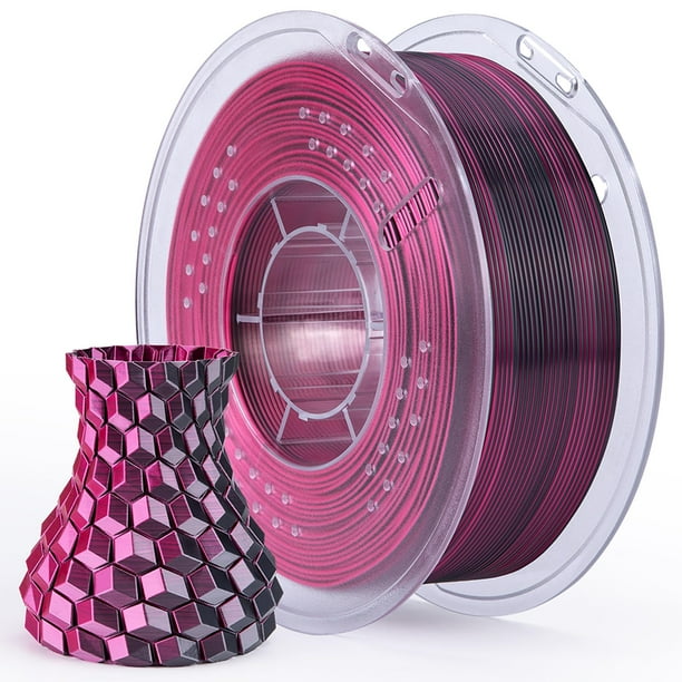 Filamento para impresora 3D ELEGOO Silk PLA, 1,75 mm, negro y rojo, 1 kg