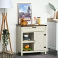 thumbnail image 6 of HOMCOM Rustic Wood Barn Door Storage Cabinet/Modern Farmhouse Buffet Sideboard, 6 of 9