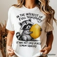 thumbnail image 2 of Lemon Squeezy Raccoon T-Shirt, Funny White Tee for Sarcastic People, 2 of 6